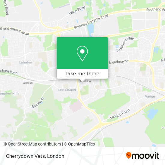 Cherrydown Vets map