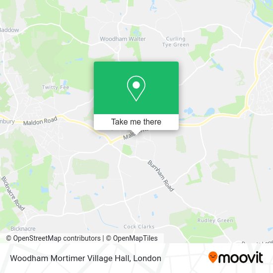 How to get to Woodham Mortimer Village Hall in Maldon by Bus or Train?