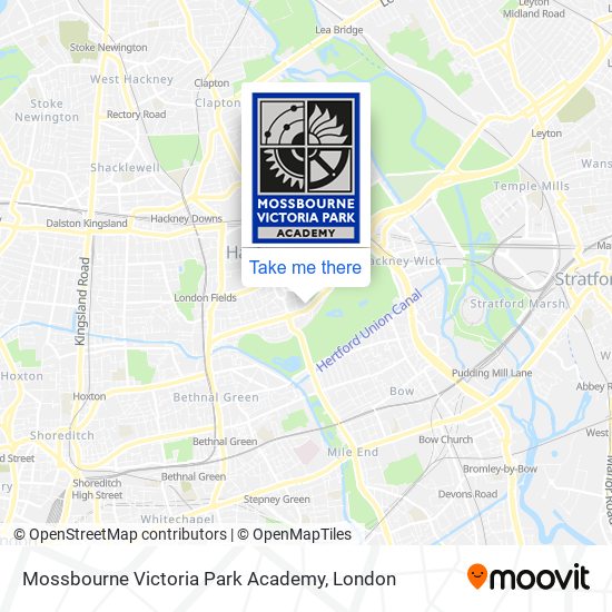 Mossbourne Victoria Park Academy map