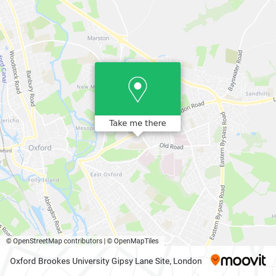 Oxford Brookes University Gipsy Lane Site map