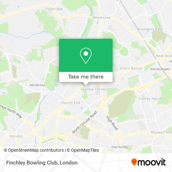 Finchley Bowling Club map