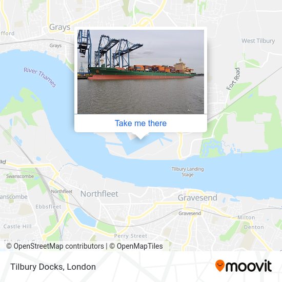 How to get to Tilbury Docks in Thurrock by bus or train?