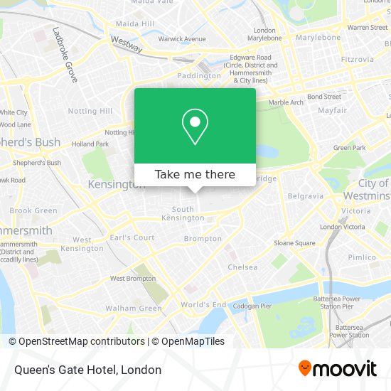 Queen's Gate Hotel map