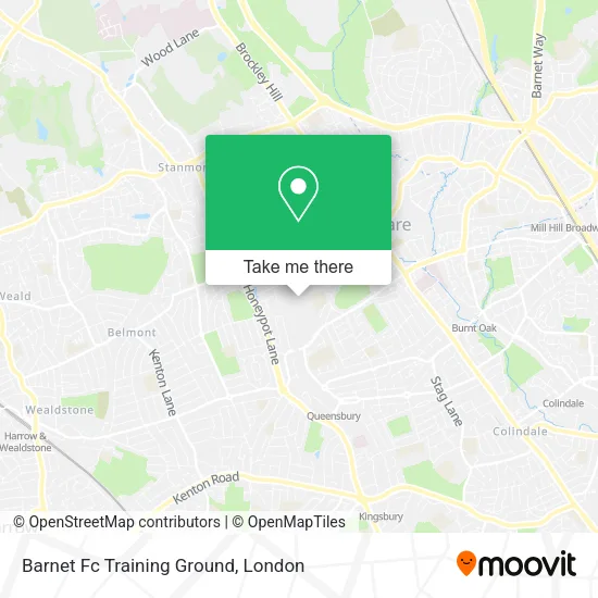 Barnet Fc Training Ground map