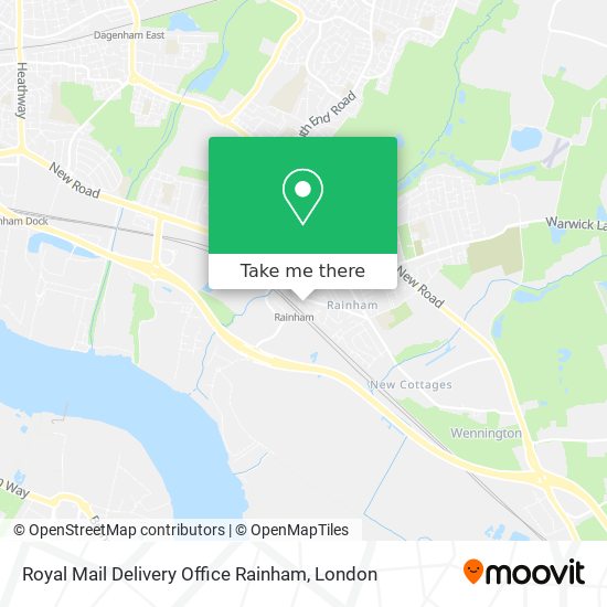 Royal Mail Delivery Office Rainham map