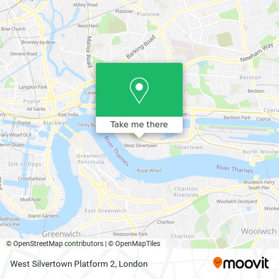 West Silvertown Platform 2 map