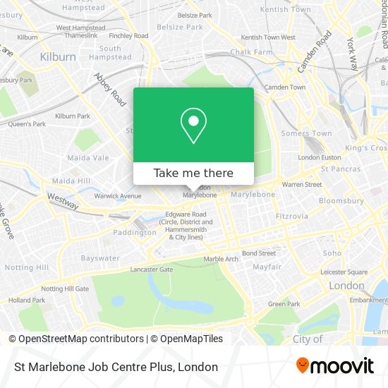 St Marlebone Job Centre Plus map