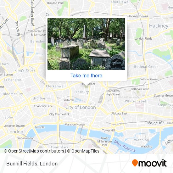 Bunhill Fields map