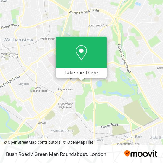 Bush Road / Green Man Roundabout map