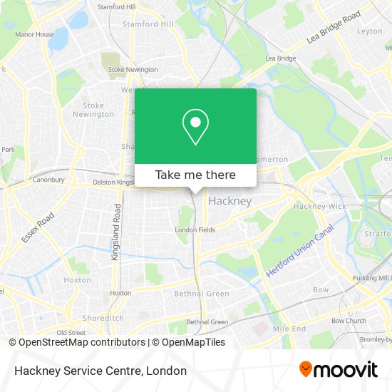 Hackney Service Centre map