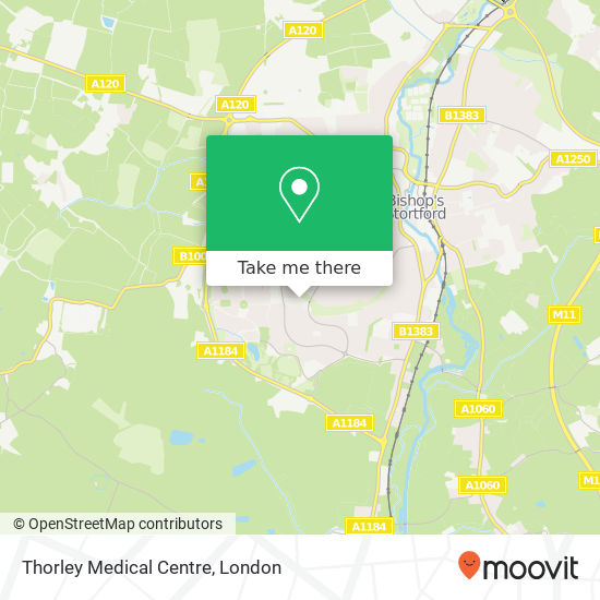 Thorley Medical Centre map