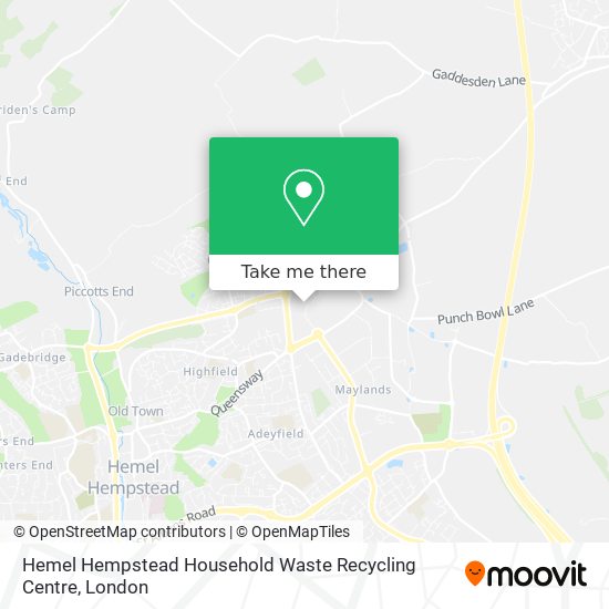 Hemel Hempstead Household Waste Recycling Centre map