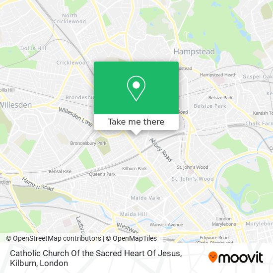 Catholic Church Of the Sacred Heart Of Jesus, Kilburn map