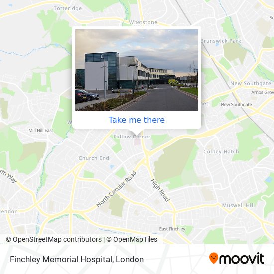 Finchley Memorial Hospital map