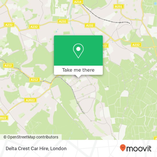 Delta Crest Car Hire map