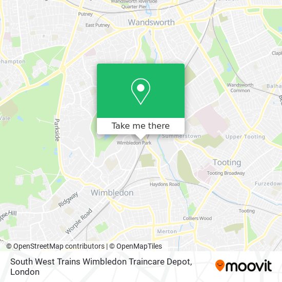 South West Trains Wimbledon Traincare Depot map