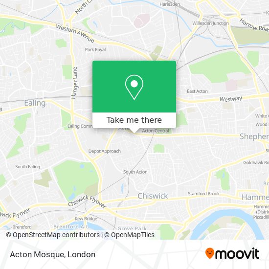 Acton Mosque map