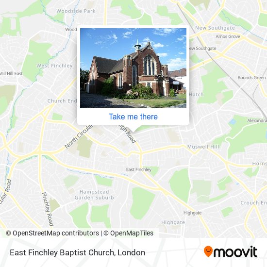 East Finchley Baptist Church map