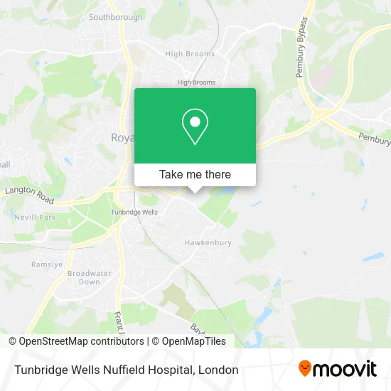 Tunbridge Wells Nuffield Hospital map
