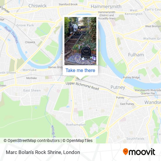 Marc Bolan's Rock Shrine map