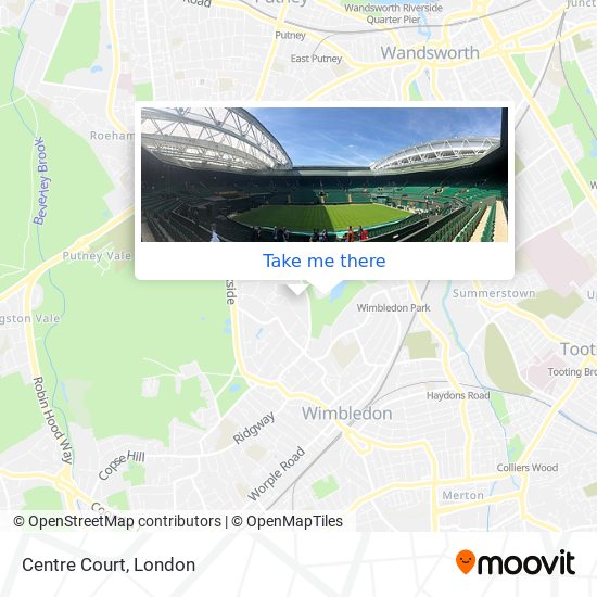 How to get to Centre Court in Wimbledon by Bus Tube or Train?