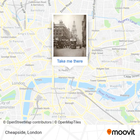 How to Get to Cheapside in City Of London by Bus, Tube or Train?