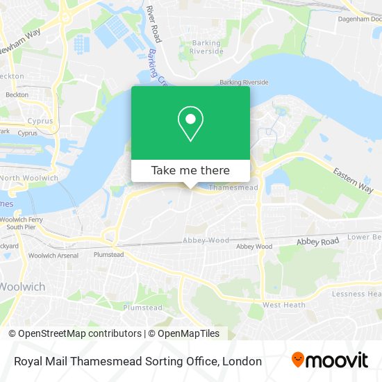 Royal Mail Thamesmead Sorting Office map