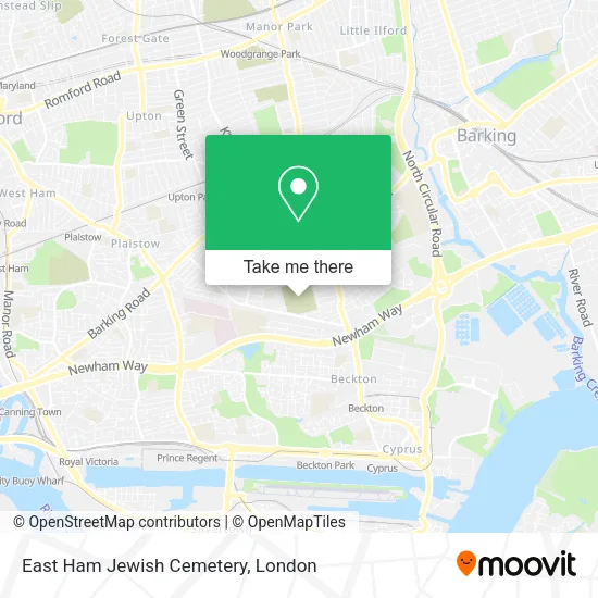 East Ham Jewish Cemetery map