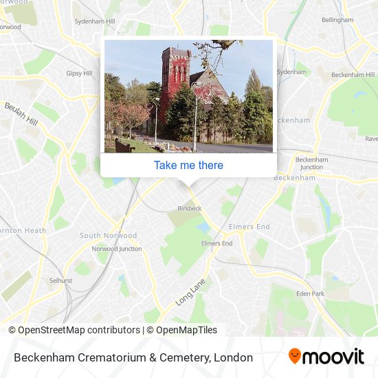 Beckenham Crematorium & Cemetery map