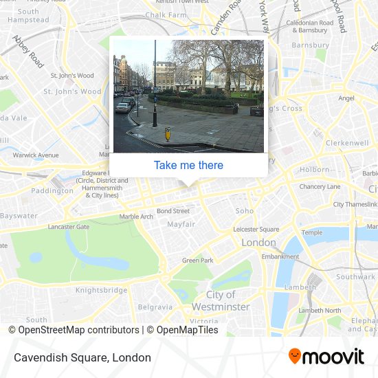 How to get to Cavendish Square in Marylebone by bus, train or Tube?