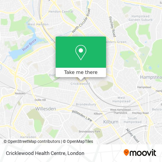 Cricklewood Health Centre map