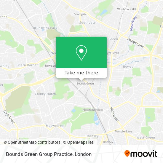 Bounds Green Group Practice map