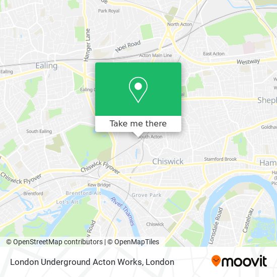 London Underground Acton Works map