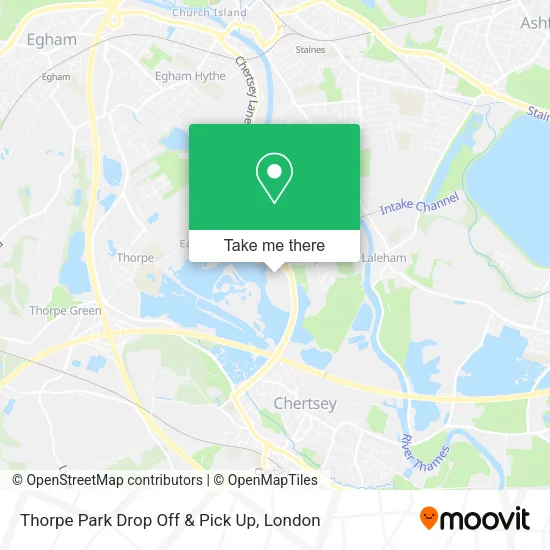 Thorpe Park Drop Off & Pick Up map