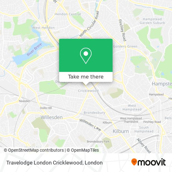 Travelodge London Cricklewood map