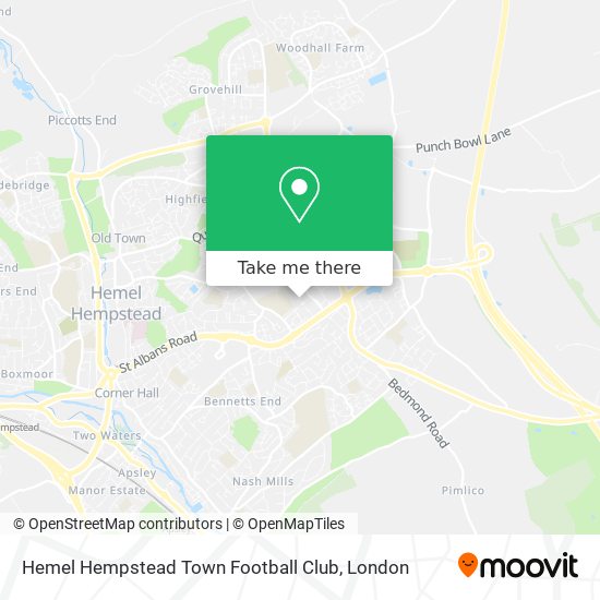 Hemel Hempstead Town Football Club map