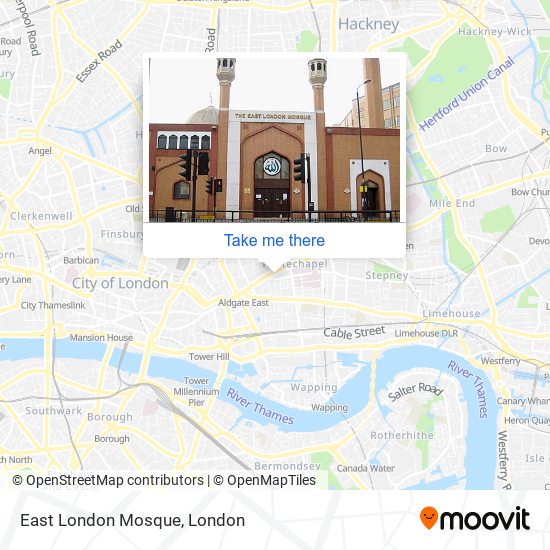 East London Mosque map