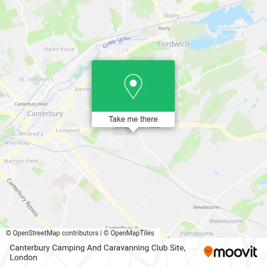 How to Get to Canterbury Camping And Caravanning Club Site by Bus or Train?