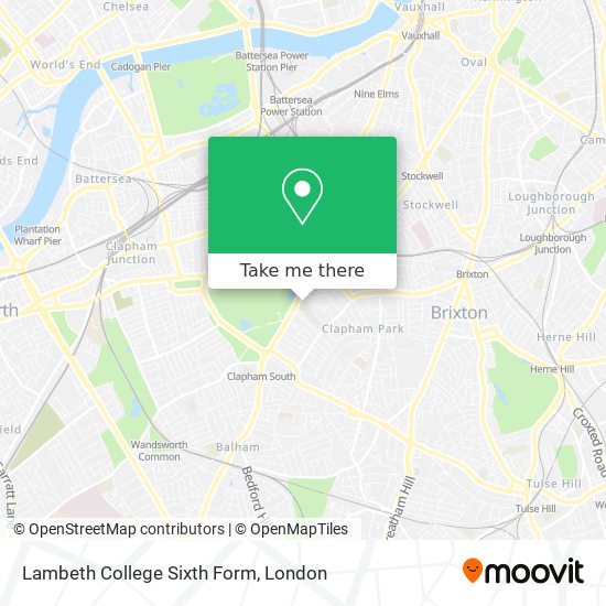 Lambeth College Sixth Form map