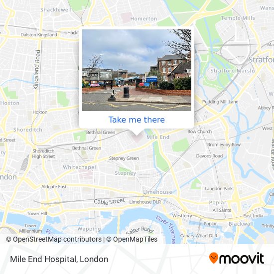 Mile End Hospital map