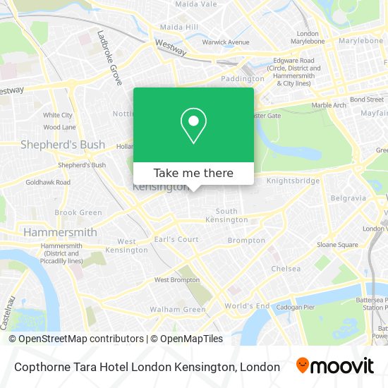 Copthorne Tara Hotel London Kensington map