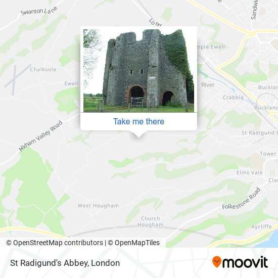St Radigund's Abbey map