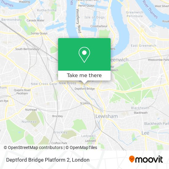 Deptford Bridge Platform 2 map