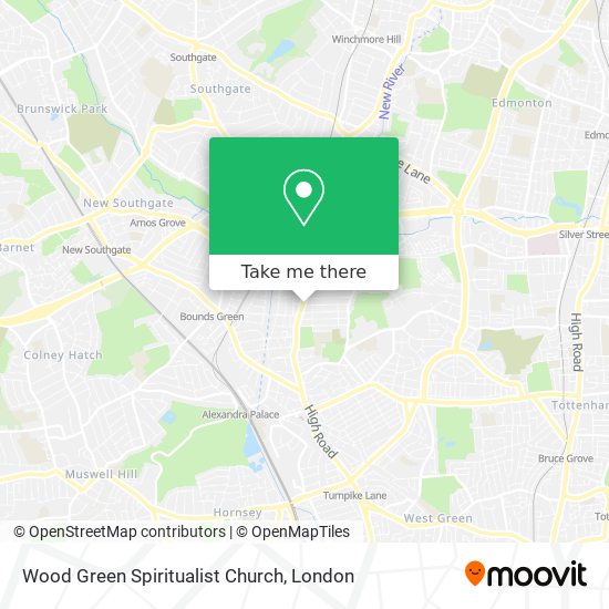 Wood Green Spiritualist Church map