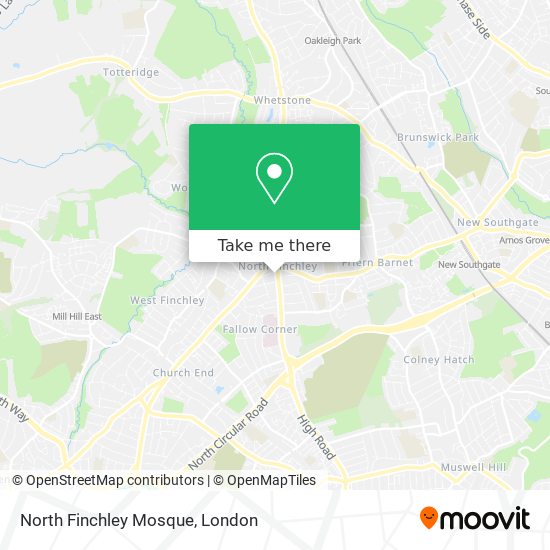 North Finchley Mosque map