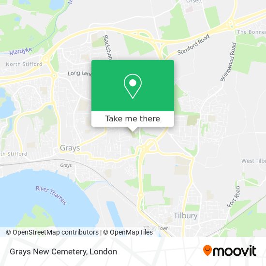 Grays New Cemetery map
