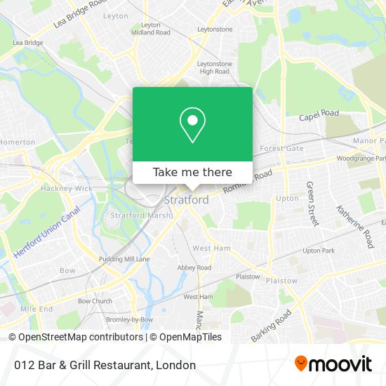 012 Bar & Grill Restaurant map
