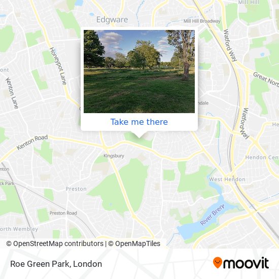 Roe Green Park map