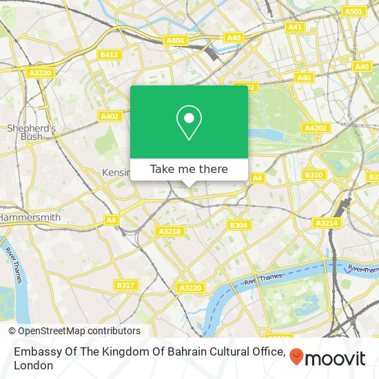 Embassy Of The Kingdom Of Bahrain Cultural Office map