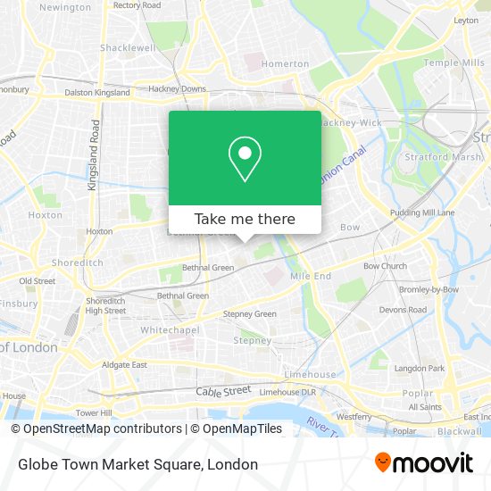 Globe Town Market Square map